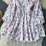 Abloom Flowery Spring & Autumn Mini Dress