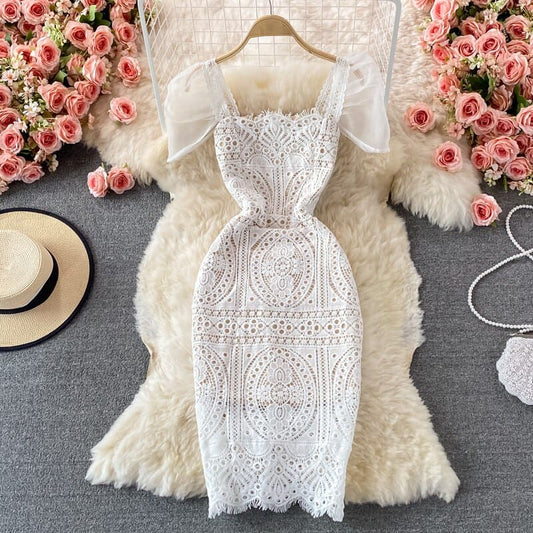 White Kimper Net Dress