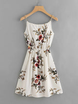 Floral Beige Print Dress