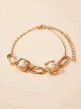 Pearl Decor Geometric Design Bracelet