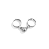 Silver Heart Couples Ring