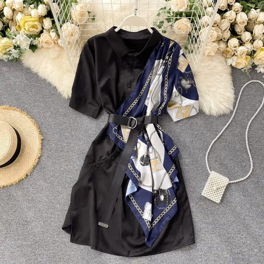 Black Scarf Dress For Her