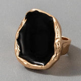 Studded Black Ring