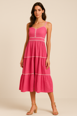 Solid Cotton Dress For Her
