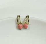 Rose Charm Hoops Earrings