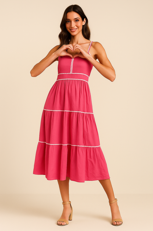 Solid Cotton Dress For Her