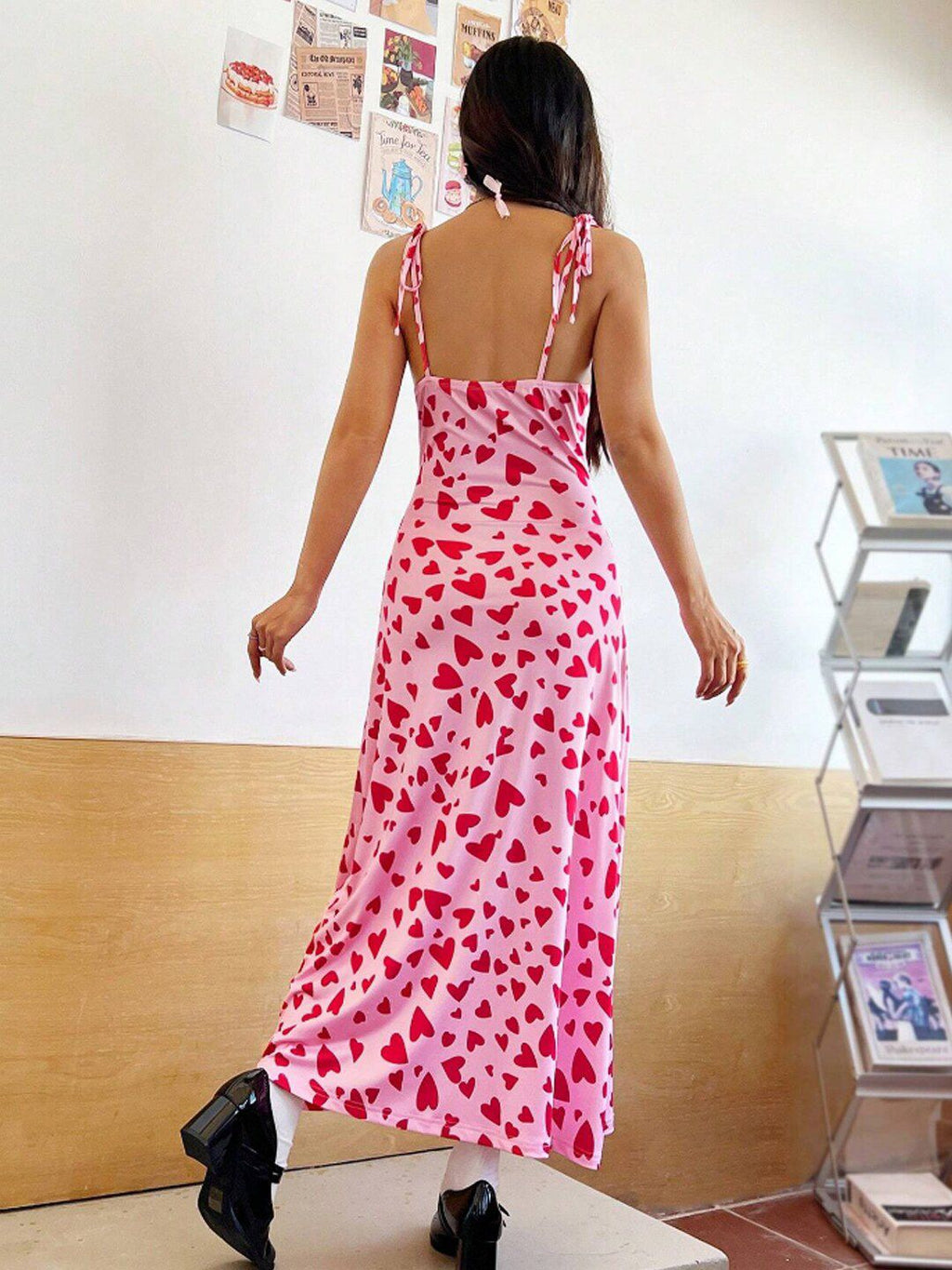 Rosy Printed Knot Dress