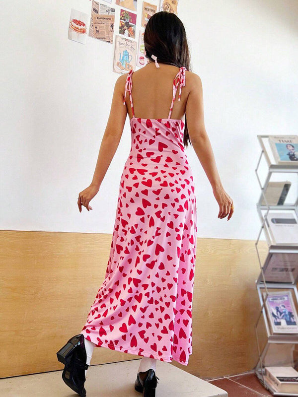Rosy Printed Knot Dress
