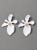 White Floral Statement Earring