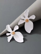 White Floral Statement Earring