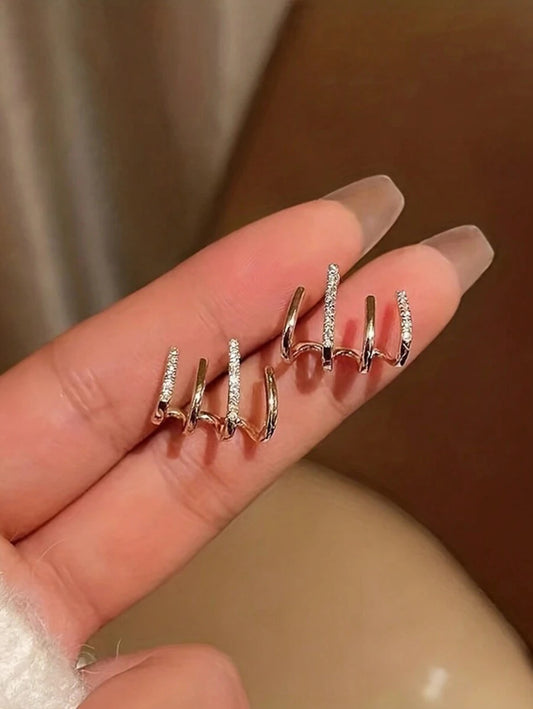 Glamorous Crystal Cobblestone Earrings