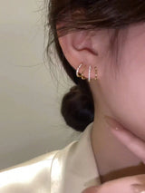 Glamorous Crystal Cobblestone Earrings