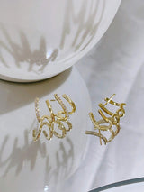 Glamorous Crystal Cobblestone Earrings
