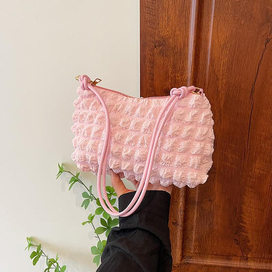 Trendy Pink Quilted Shoulder Bag