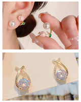 Floral Pearl & Wavy Gold Square Earring  Combo