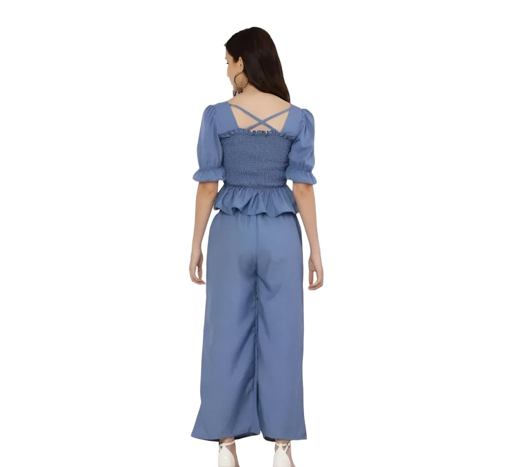 Vita Blue Smocked Co-ord Set