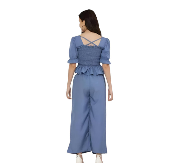 Vita Blue Smocked Co-ord Set