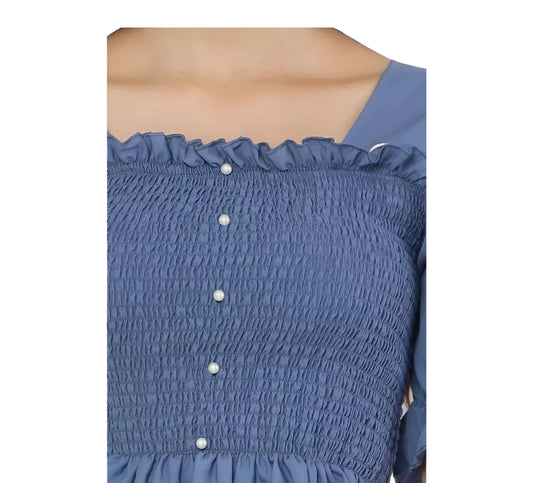 Vita Blue Smocked Co-ord Set