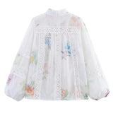 Women's White Floral Shirt