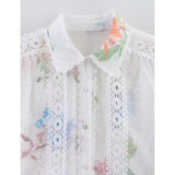 Women's White Floral Shirt