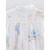 Women's White Floral Shirt