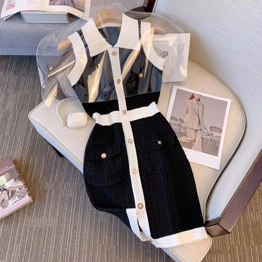 Midnight Collar Charm Dress