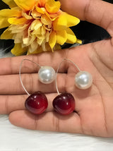 Cherry Pearl Drop Earrings