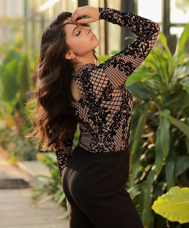 Stylish Patterned Bodysuit