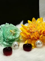 Cherry Pearl Drop Earrings
