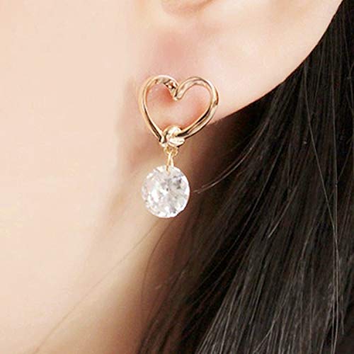 Fashion Heart Crystal Drop Earrings