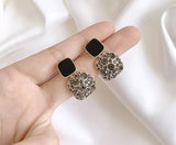 Black Stone Charm Earrings