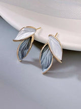 Elegant Dual Leaf Stud Earrings
