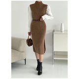 Cozy Belted Classic Winter Dress