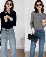 Classic Collar Combo Sweater