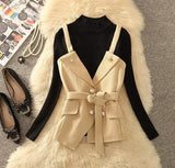 Chic Layered Vest & Top Set