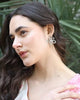 Sparkling Floral Loop Stud Earrings