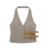 Trendy Halter Neck Belted Co-ord