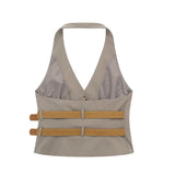 Trendy Halter Neck Belted Co-ord