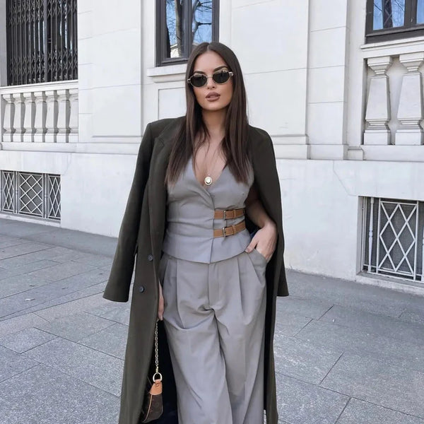 Trendy Halter Neck Belted Co-ord