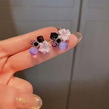 Sparkling Arc & Floral Pearl Earring Combo
