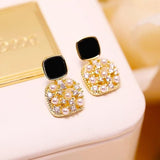 Black Stone Stud Earrings