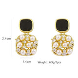 Black Stone Stud Earrings