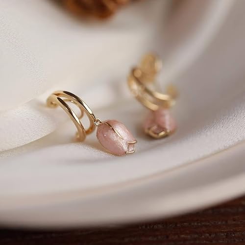 Rose Charm Hoops Earrings