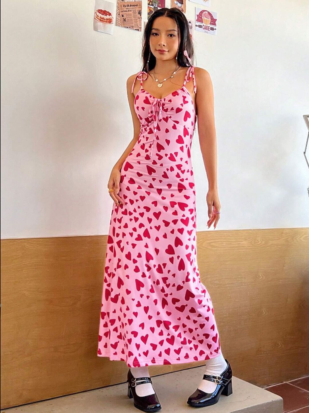 Rosy Printed Knot Dress