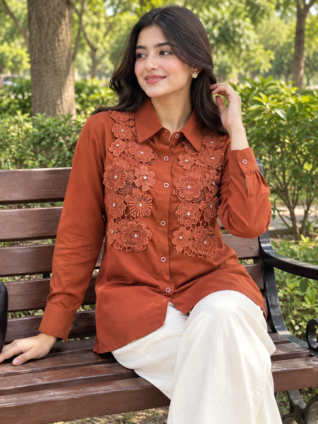Elara Floral Embroidered Shirt