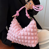 Trendy Pink Quilted Shoulder Bag