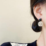 Black Stone Stud Earrings