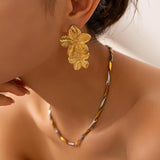 Golden Petal Drop Earrings