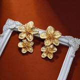 Golden Petal Drop Earrings