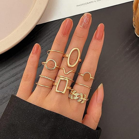 Set Of Gold Minimalist Rings